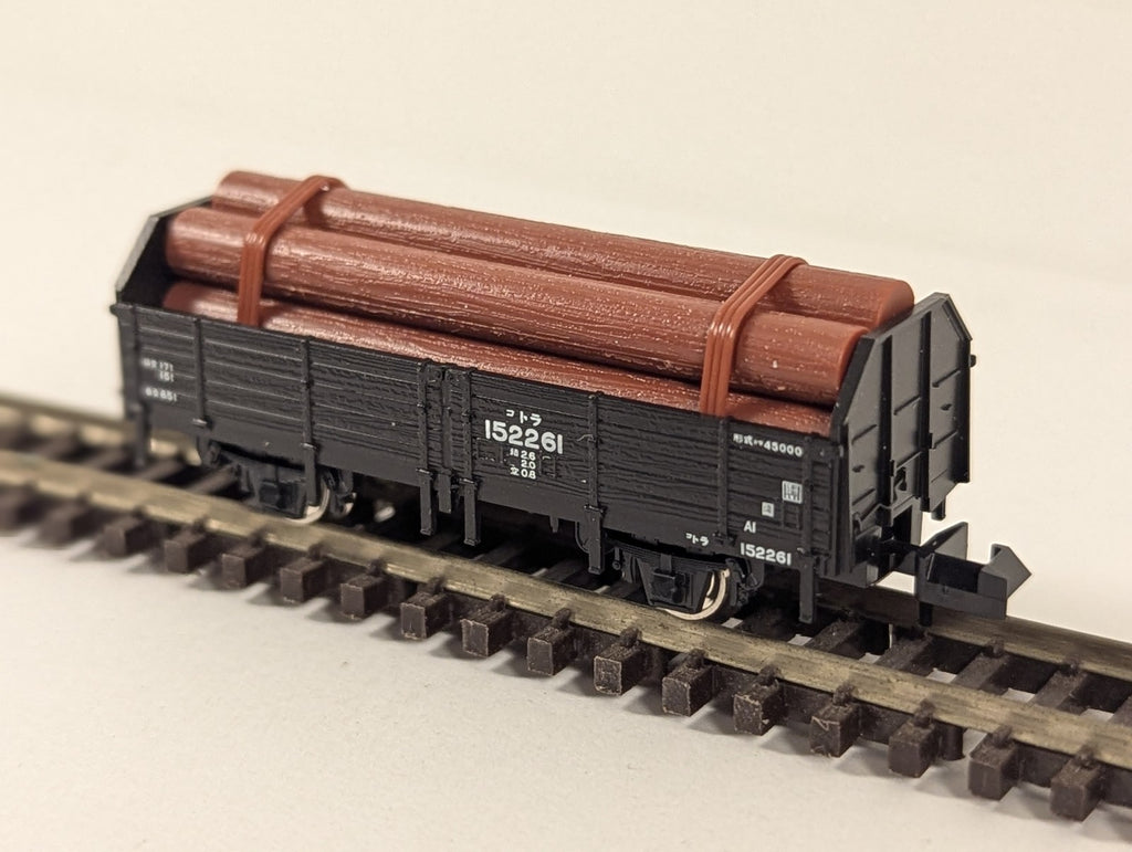 Tomix N Gauge J.N.R. Open Wagon Type TORA145000 (with timber) 152261 JNR Black