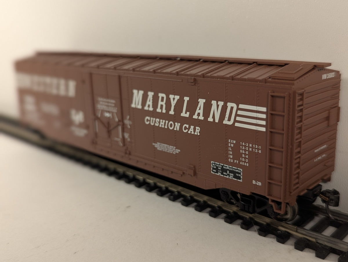 Bachmann HO Gauge 50ft Cushion Underframe Boxcar WM 36003 Western Maryland