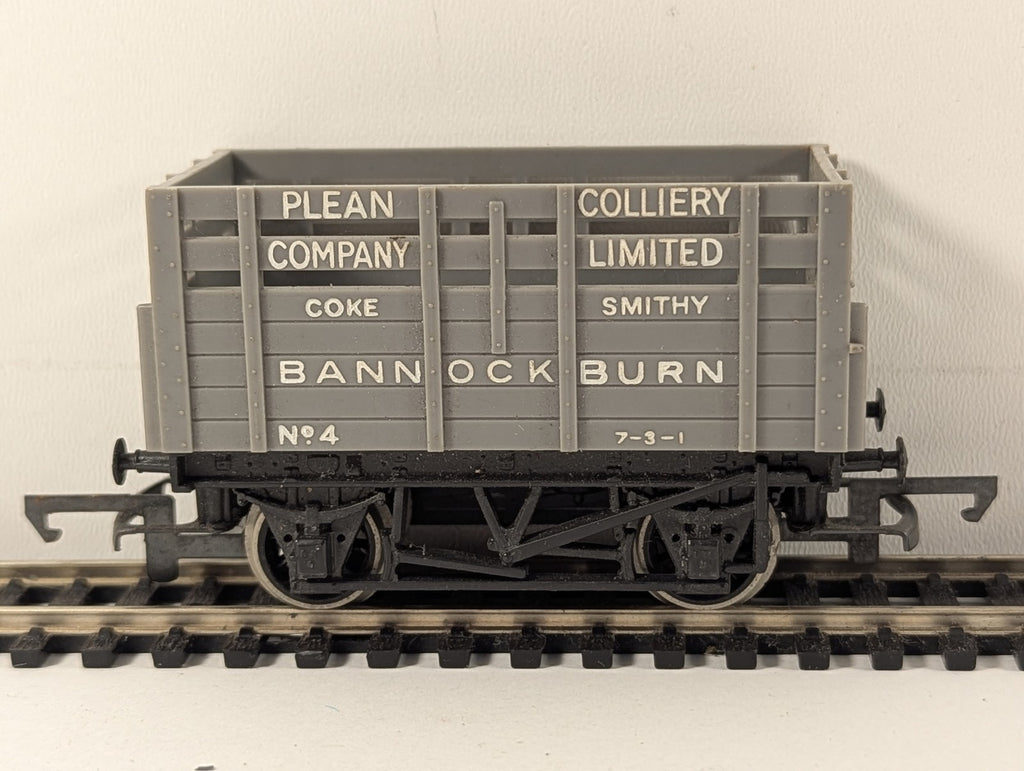 Hornby OO Gauge Plean Colliery Coke Wagon Goods Wagon 4 Plean Colliery Grey R105