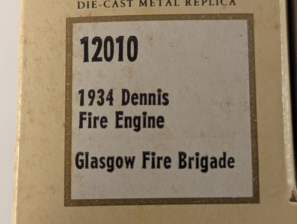 Lledo 1934 Dennis Fire Engine Die-cast Model Vehicle Glasgow Fire Brigade 12010