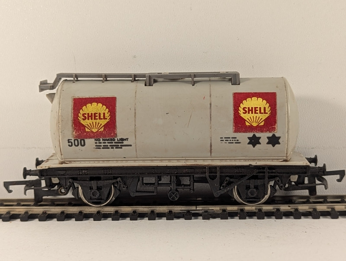 Hornby OO Gauge Shell Tank Wagon Rolling Stock 500 Shell Grey R127