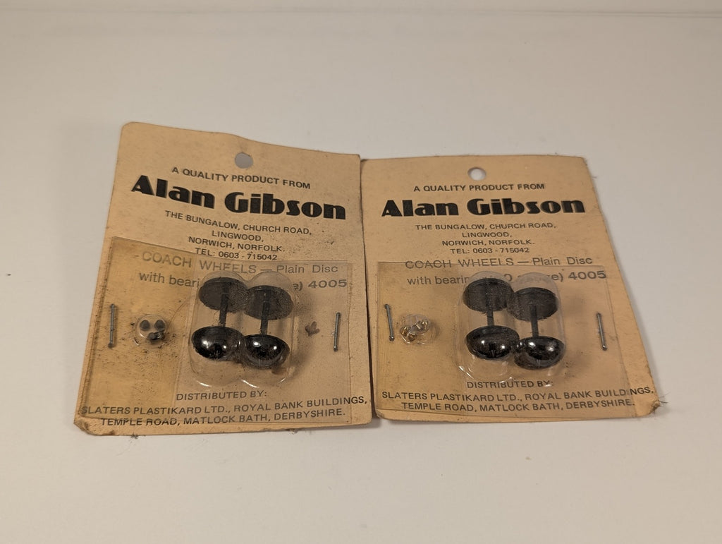 Alan Gibson OO Gauge Coach Wheels - Plain Disc with Bearings 4005