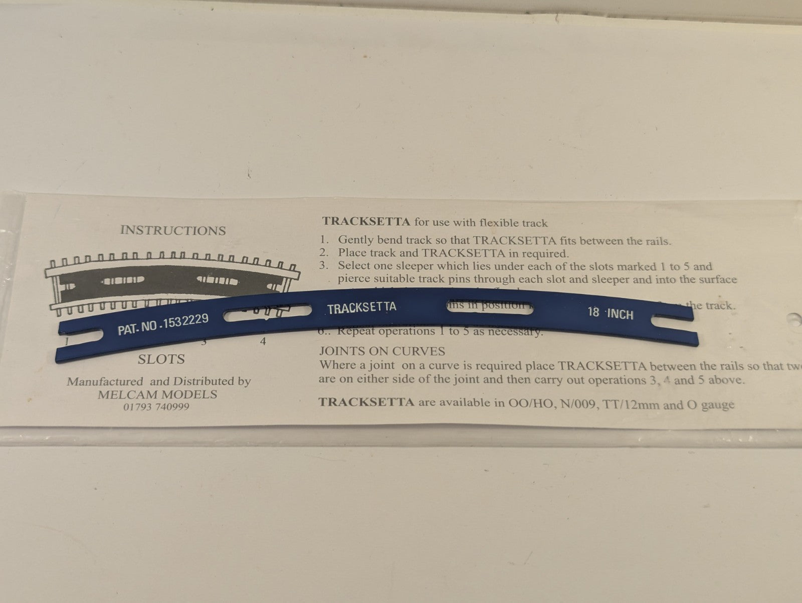 Tracksetta 30" Radius 12mm Gauge Track Laying Template