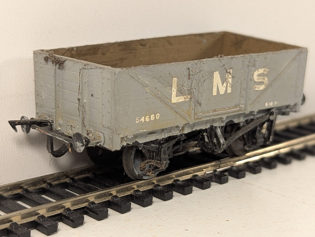 Kitbuilt LMS 5-Plank Open Wagon 54680 LMS Grey