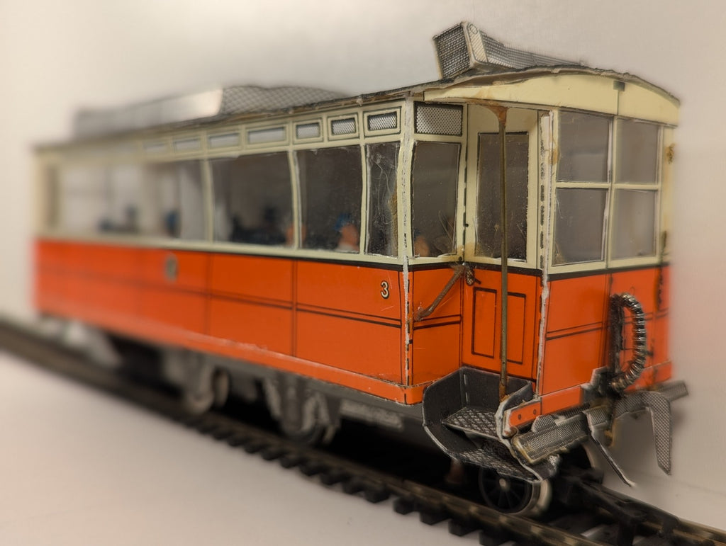 Kitbuilt OO Gauge Single Deck Tramcar 3 Orange and Cream Spares or Repair