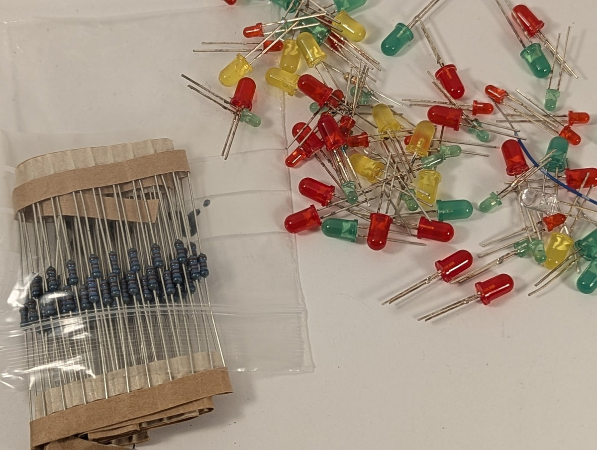 Assorted LEDs and Resistors Electronic Components