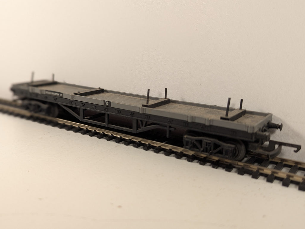 Tri-ang R110 OO Gauge BR Grey Bogie Bolster Wagon