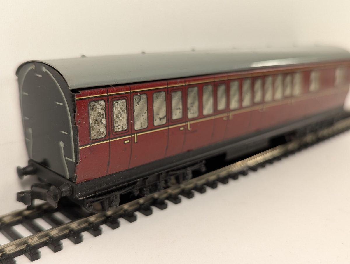Hornby Dublo OO Gauge Tinplate LMS Brake Third Passenger Coach LMS Maroon