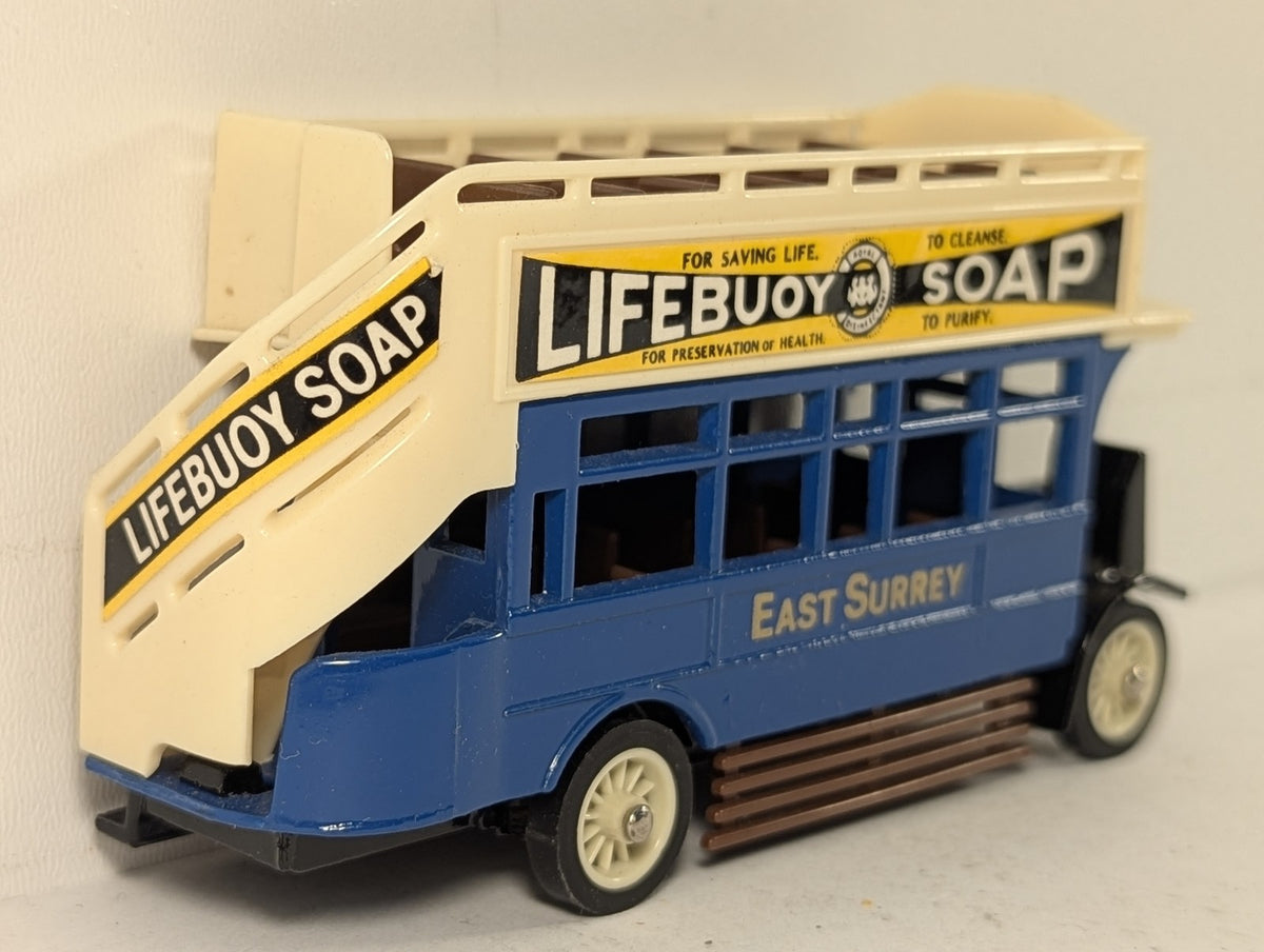 Matchbox 1922 AEC Omnibus Die-cast Model Vehicle East Surrey - Lifebuoy Soap