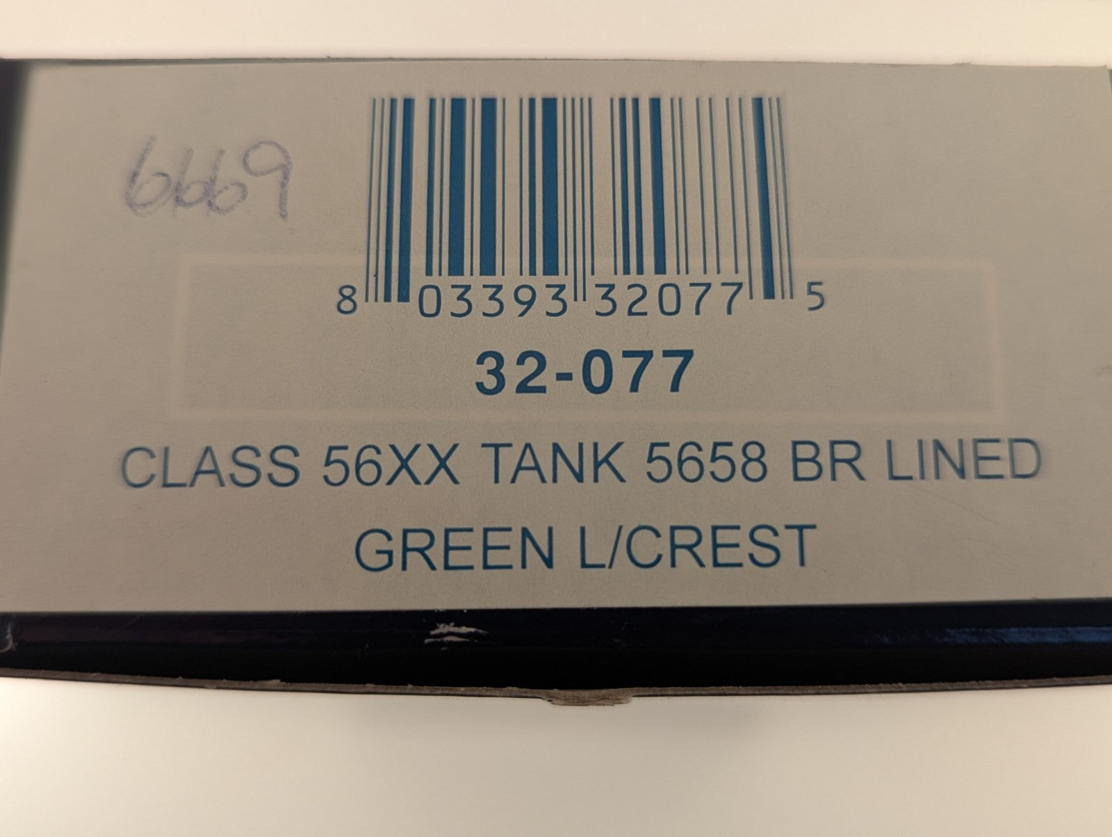 Bachmann 32-077 Class 56XX Tank Locomotive 6669 BR Unlined Black