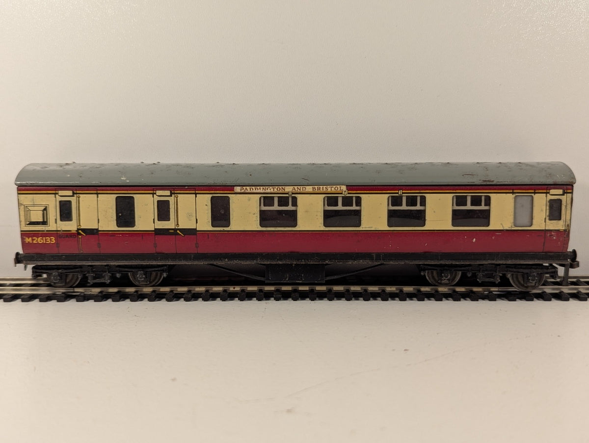 Hornby Dublo OO Gauge Stanier Coach Red & Cream Paddington–Bristol
