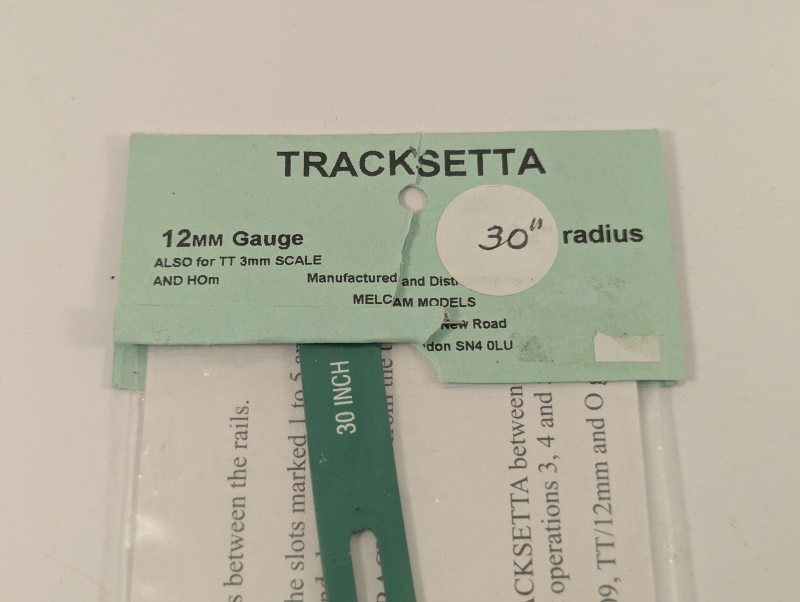 Tracksetta 30" Radius 12mm Gauge Track Laying Template