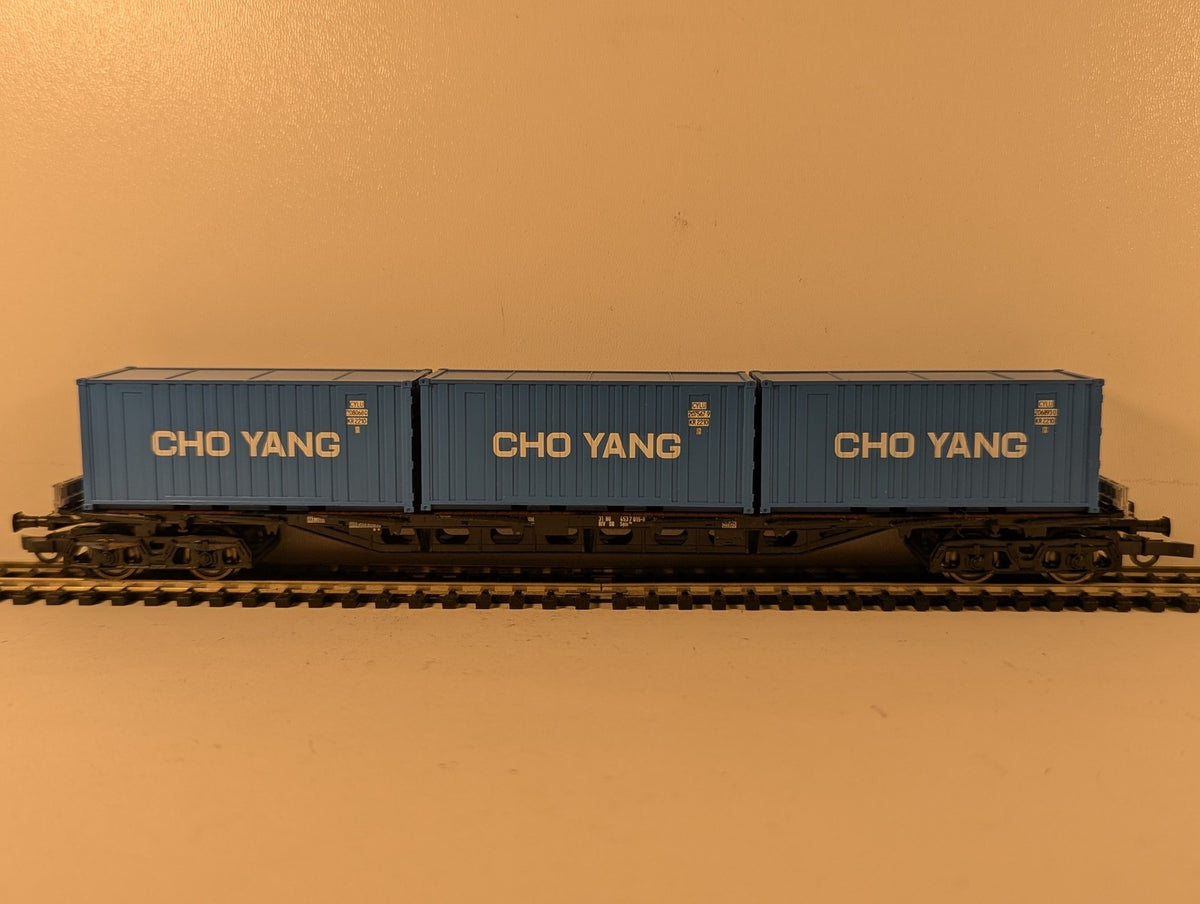 Roco HO Gauge DB Sgis Container Wagon with Cho Yang Containers 31 80 453 7 015-8