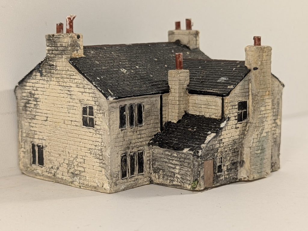 N Gauge Two Storey Weathered Stone Cottage Model Building
