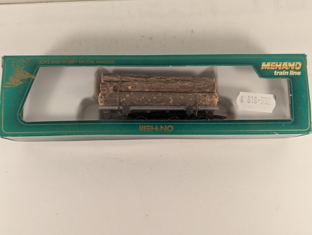 Mehano HO Scale Flat Wagon with Logs Goods Wagon Black K818-532