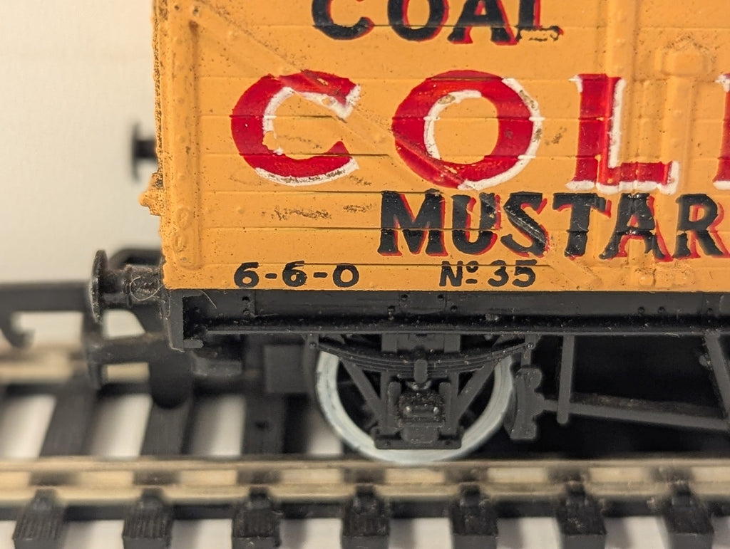 Mainline OO Gauge 7 Plank Wagon Colman's Mustard Goods Wagon 35 Colman's Yellow