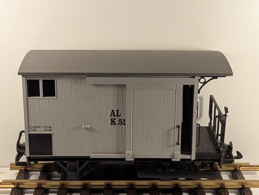 LGB 94007 G Gauge Grey 4 Wheel Wooden Boxcar