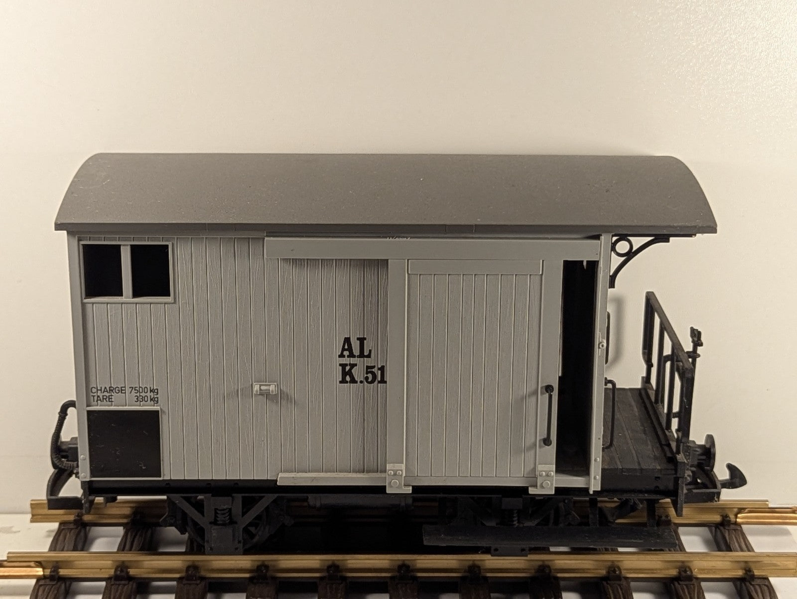 LGB 94007 G Gauge Grey 4 Wheel Wooden Boxcar