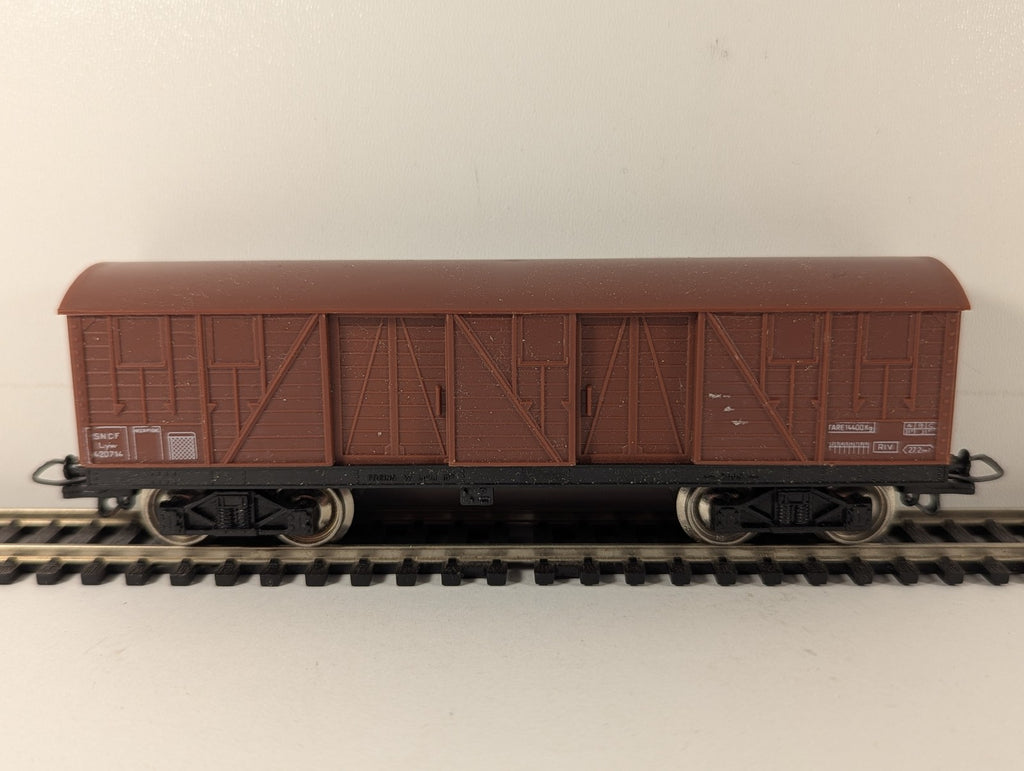 Jouef HO Gauge Couvert à Bogies T.P. Goods Wagon 420714 SNCF Brown 6530