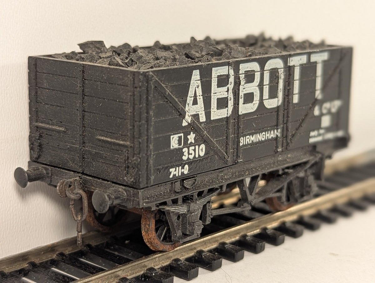 British Trix OO Gauge 7-Plank Coal Wagon 'Abbott & Co Ltd' Goods Wagon 3510
