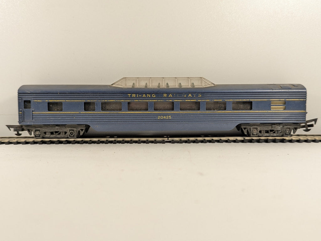 Triang Vista Dome Coach finished in Transcontinental Blue & Yellow livery.