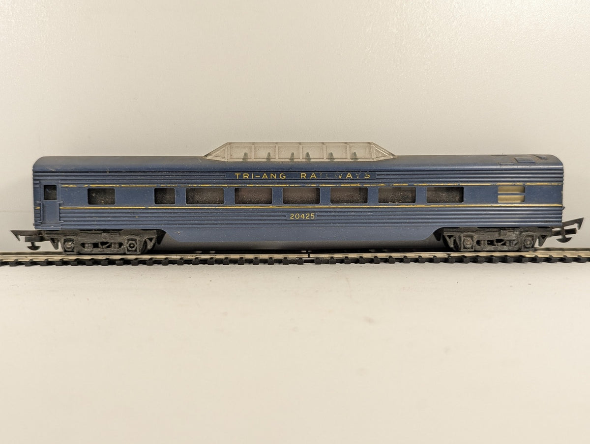 Triang Vista Dome Coach finished in Transcontinental Blue & Yellow livery.