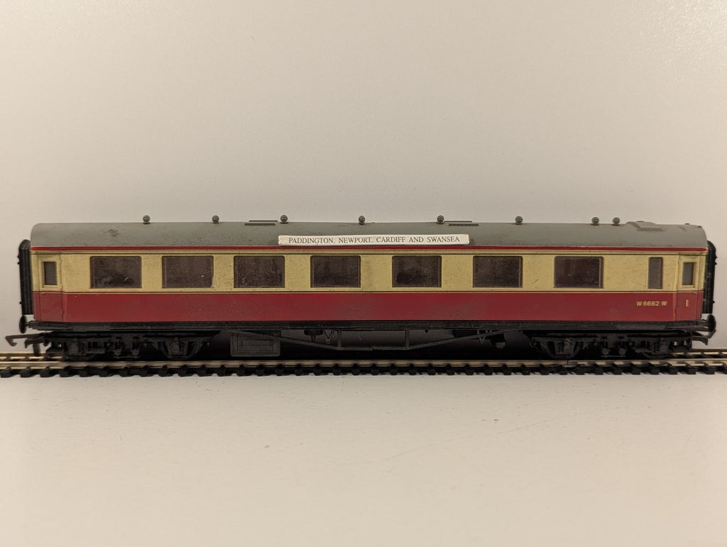 Dapol OO Gauge BR Crimson & Cream 1st Composite Coach Paddington–Newport–Cardiff