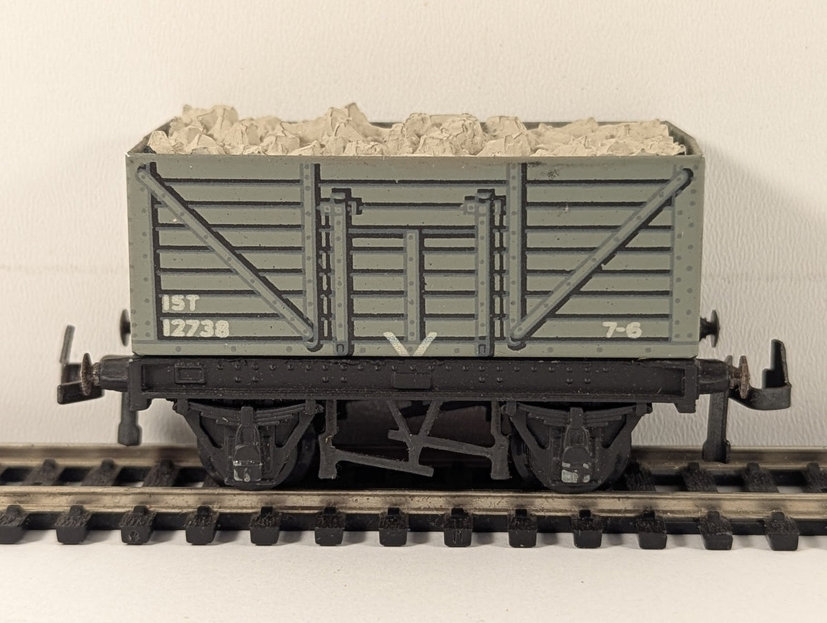 Trix Twin Railway OO Gauge Open Wagon High Side Goods Wagon 12738 BR Grey 1/603