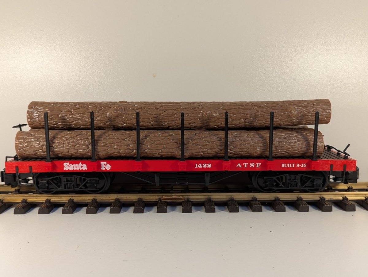 Bachmann Big Haulers 1422 G Scale Santa Fe Flat Car with Log Load