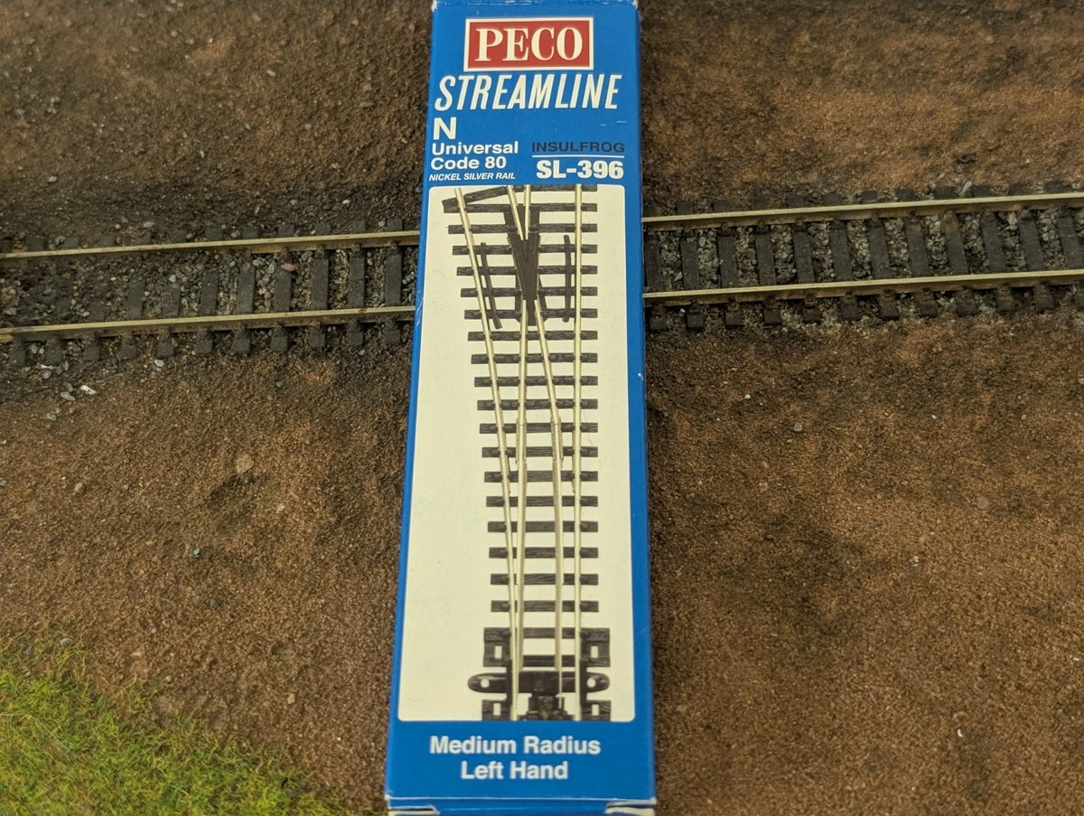 Peco SL-396 Left Hand Turnout N Gauge