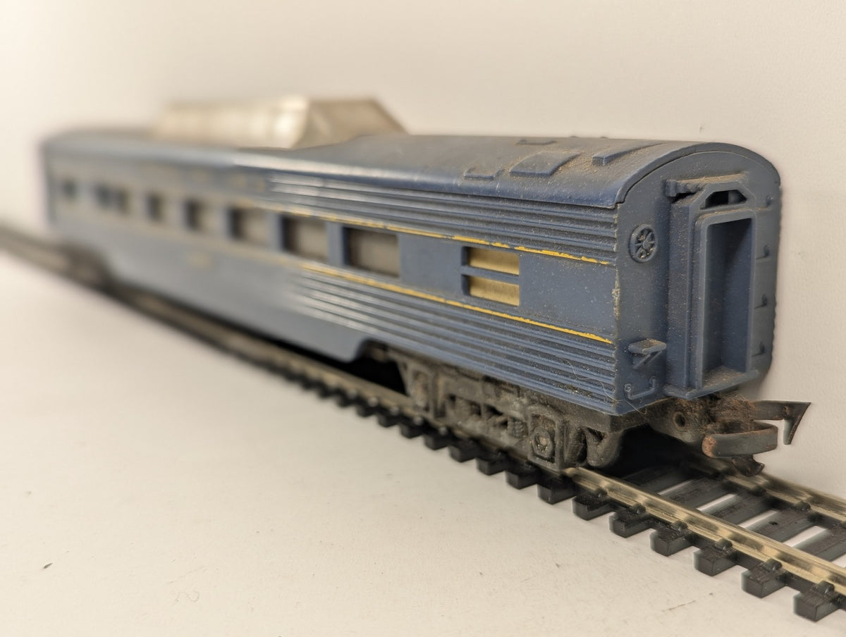 Triang Vista Dome Coach finished in Transcontinental Blue & Yellow livery.
