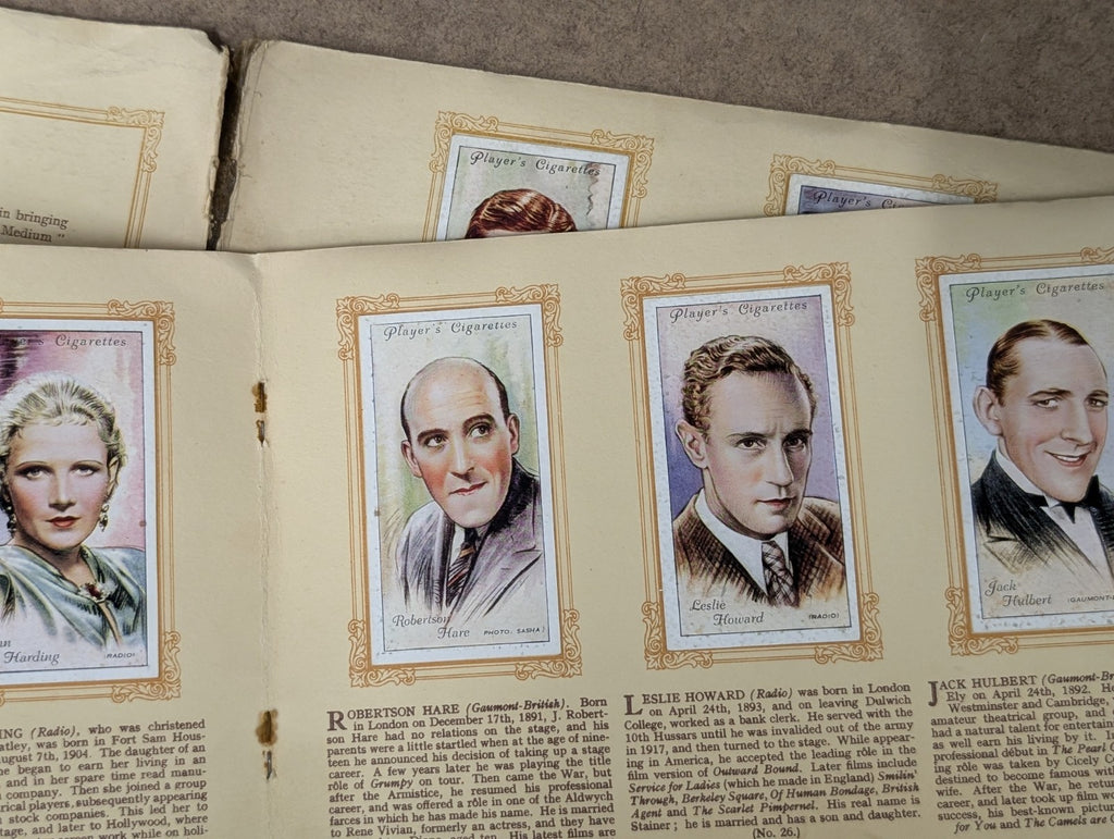 Album Of Film Stars Second Series John Player & Sons Cigarette Cards Full Set