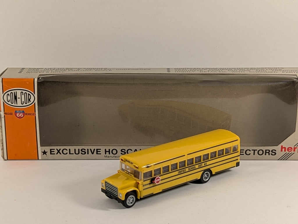 Con-Cor HO Scale Bluebird International School Bus 2 Unified School District #2