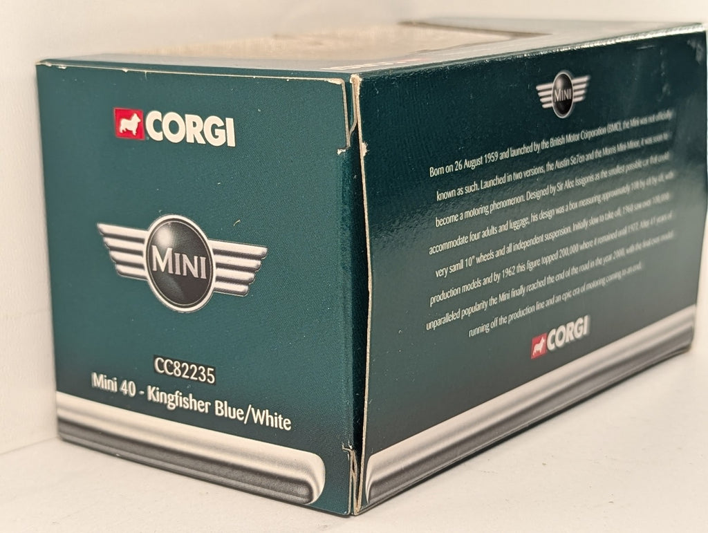 Corgi 1:36 Mini 40 Die-cast Model Kingfisher Blue/White CC82235