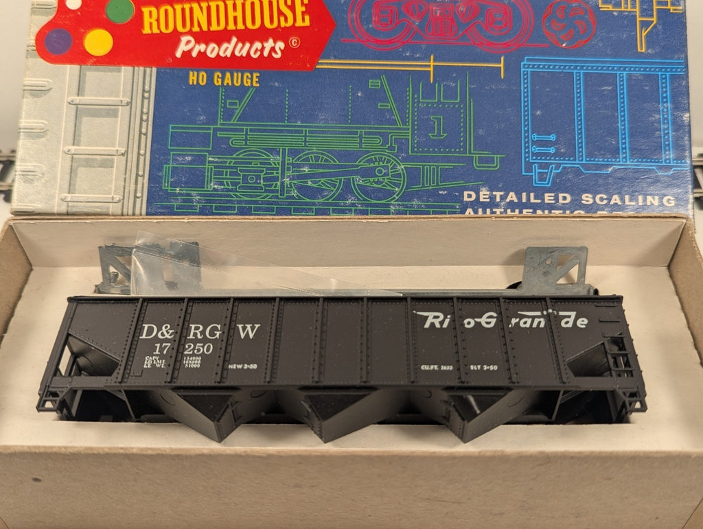 Roundhouse HO Gauge D&RGW 3 Bay Open Hopper Wagon boxed