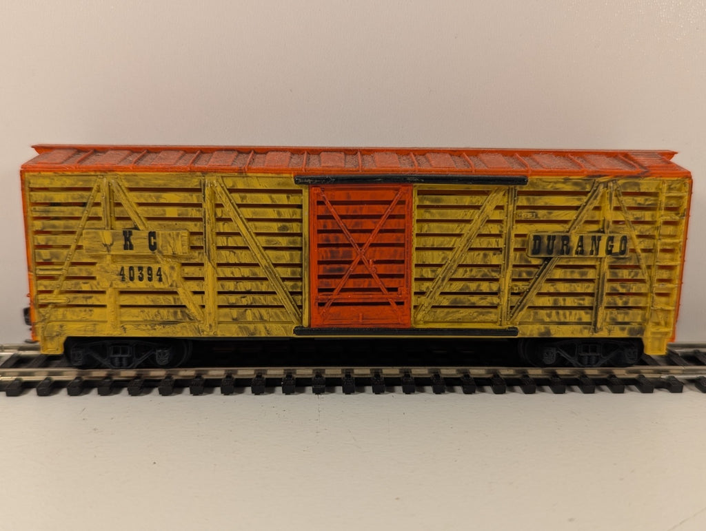 Tyco HO Scale KC & Durango Cattle Stock Car #40394 – Weathered