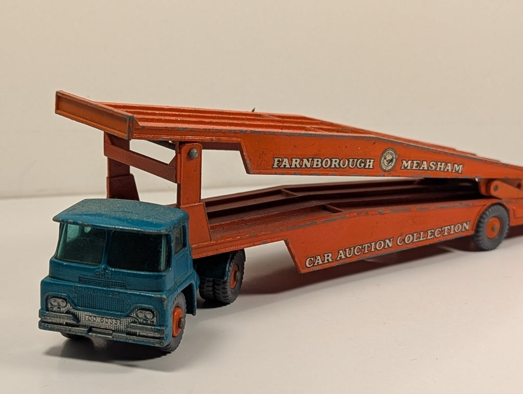 Lesney Matchbox Major Pack M8 Guy Warrior Car Transporter Farnborough Measham
