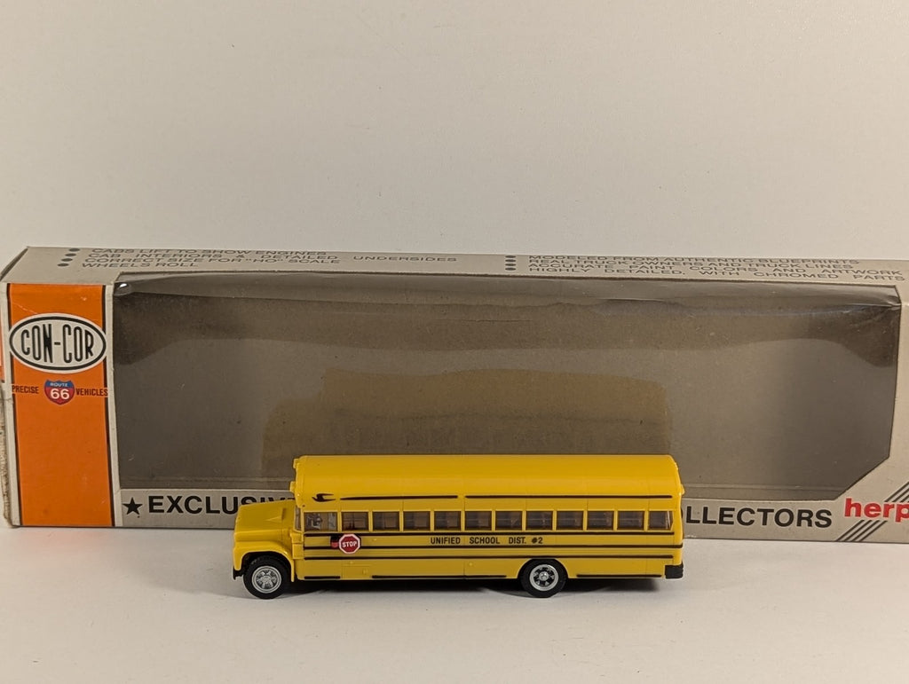 Con-Cor HO Scale Bluebird International School Bus 2 Unified School District #2
