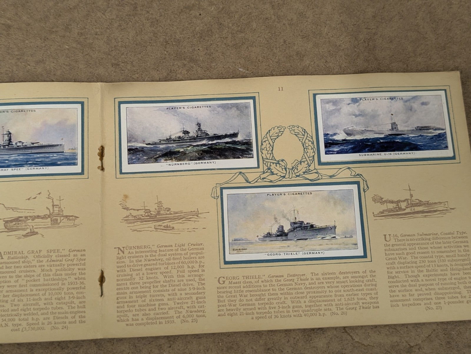 Cigarette Trade Card's Album Issued for Modern Naval Craft John Player