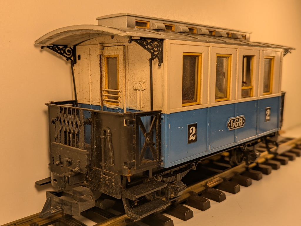 LGB 3010 G Gauge Blue 4-Wheeled Passenger Coach