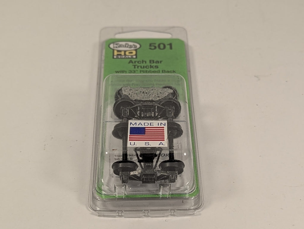 Kadee HO Scale Arch Bar Trucks with 33" Ribbed Back Code 110 Metal Wheels Bogeys