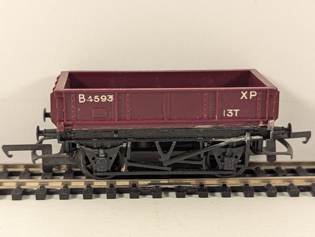 Tri-ang R113 OO Gauge Maroon Drop Side Goods Wagon