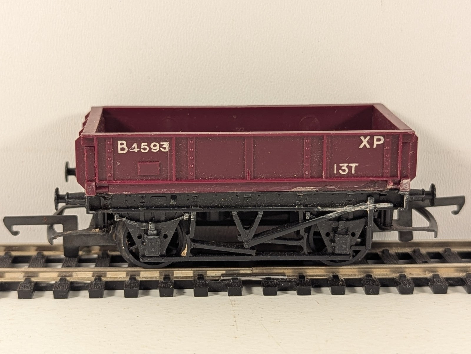 Tri-ang R113 OO Gauge Maroon Drop Side Goods Wagon