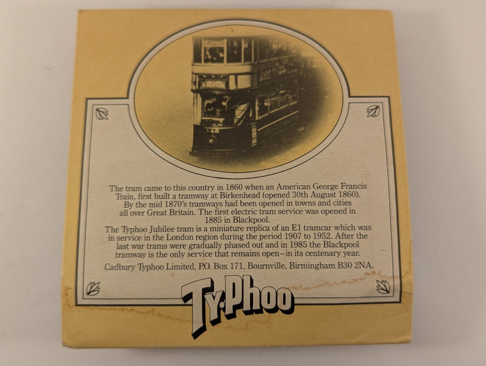 Lledo Jubilee Tram (Original E1 London Tram) Ty.Phoo Tea Red