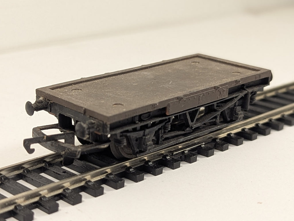 British Trix OO Gauge Low Flat Wagon Goods Wagon Brown Convertor