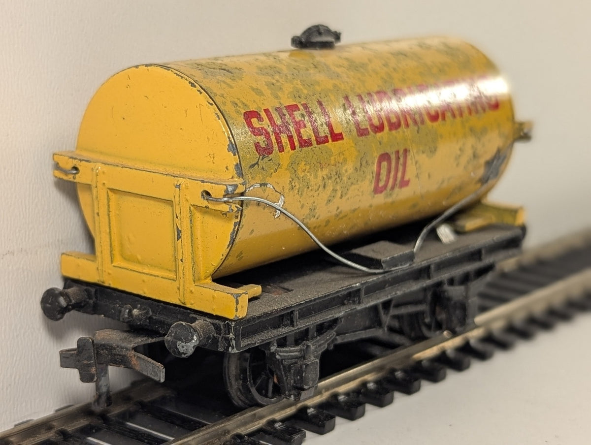 Hornby Dublo OO Gauge Shell Lubricating Oil Tank Wagon Shell Yellow 4675