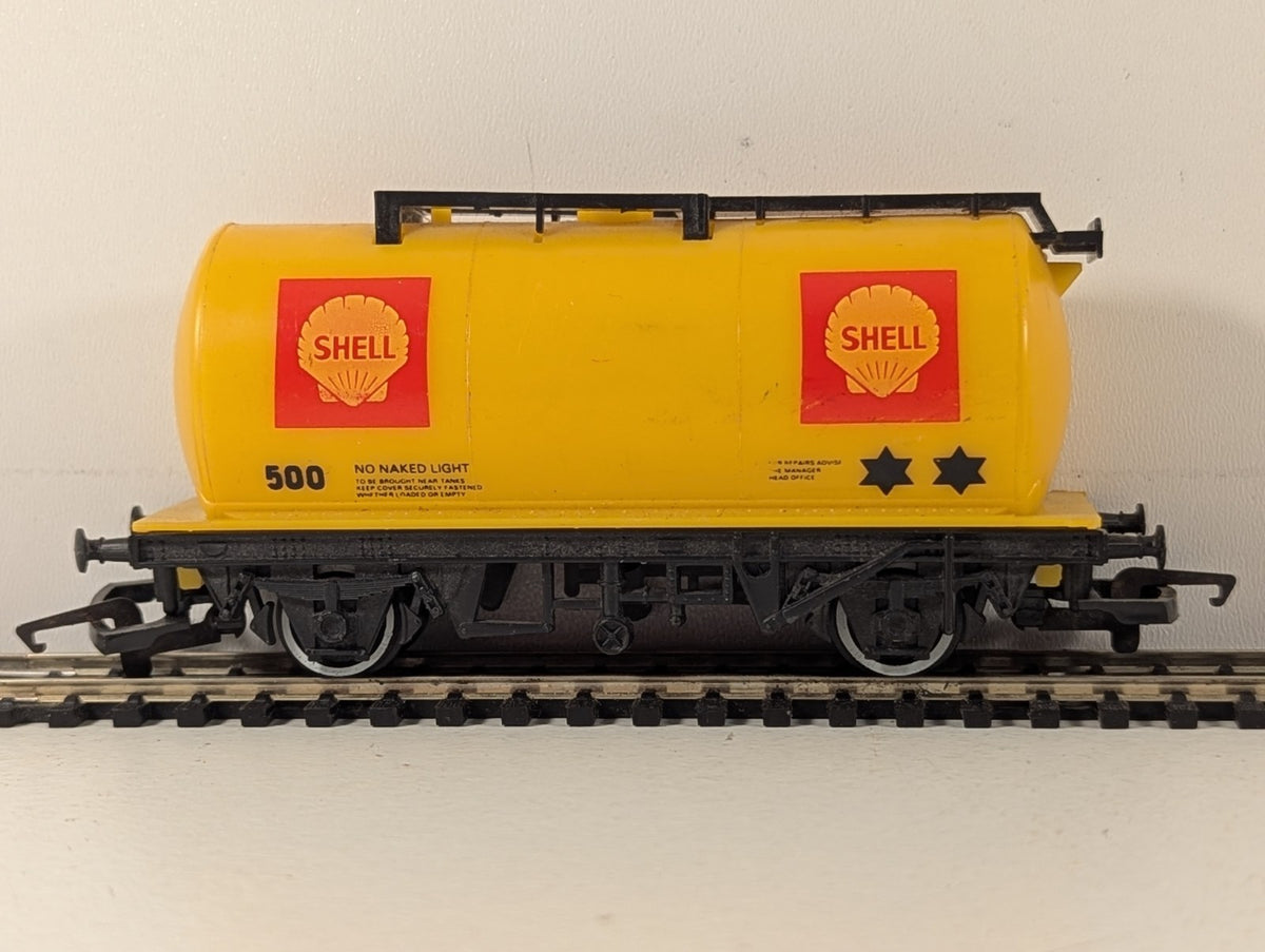 Hornby OO Gauge Shell Tank Wagon Goods Wagon 500 Shell Yellow R127