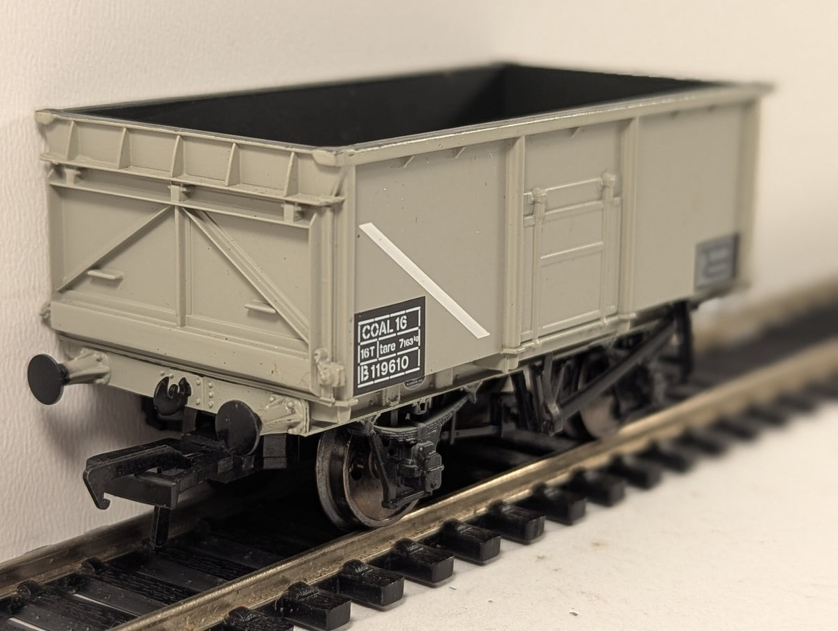 Bachmann OO Gauge 16 Ton Steel Mineral Wagon Goods Wagon B119610 BR Grey