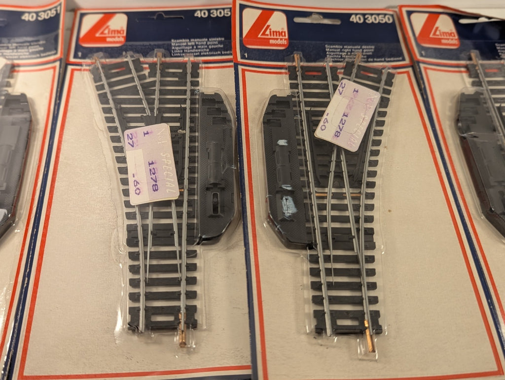 Lima OO Gauge 40 3050 40 3051 Left and Right Hand Manual Points Job