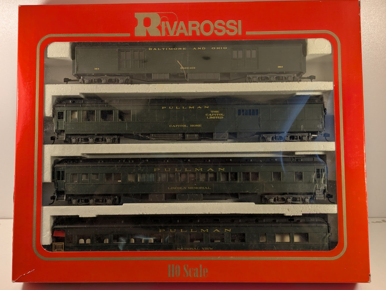 Rivarossi HO Scale 1920's Baltimore & Ohio Passenger Car Set A 363